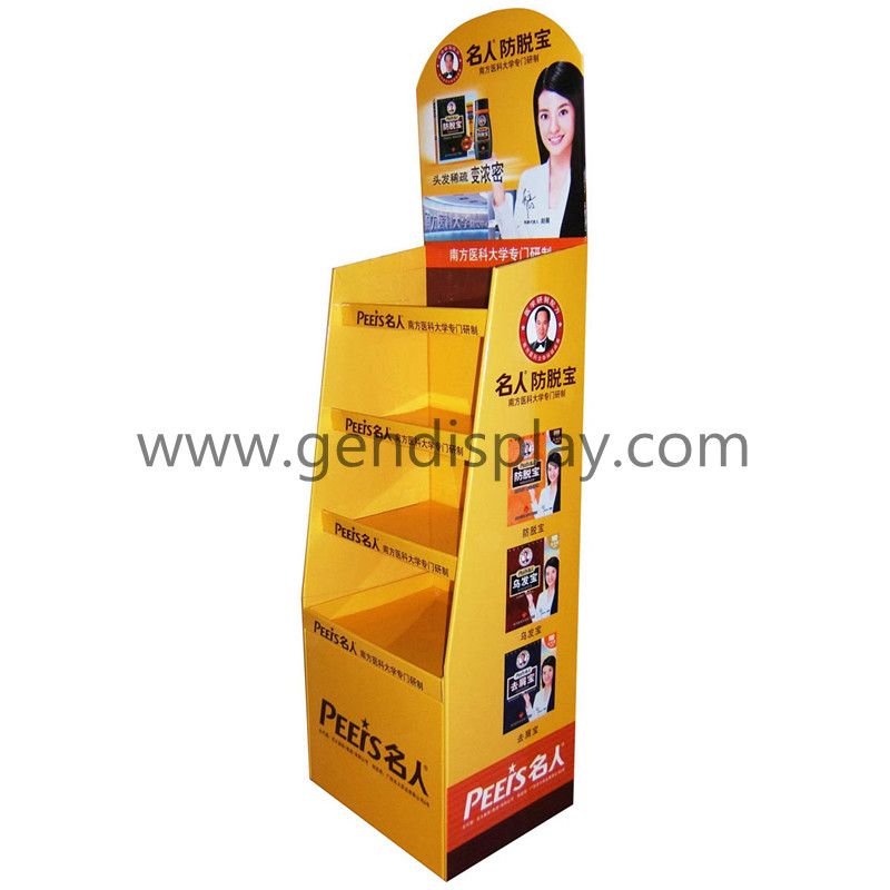 Paper Display Stand, Custom Cosmetic Floor Display Shelf (GEN-FD005)