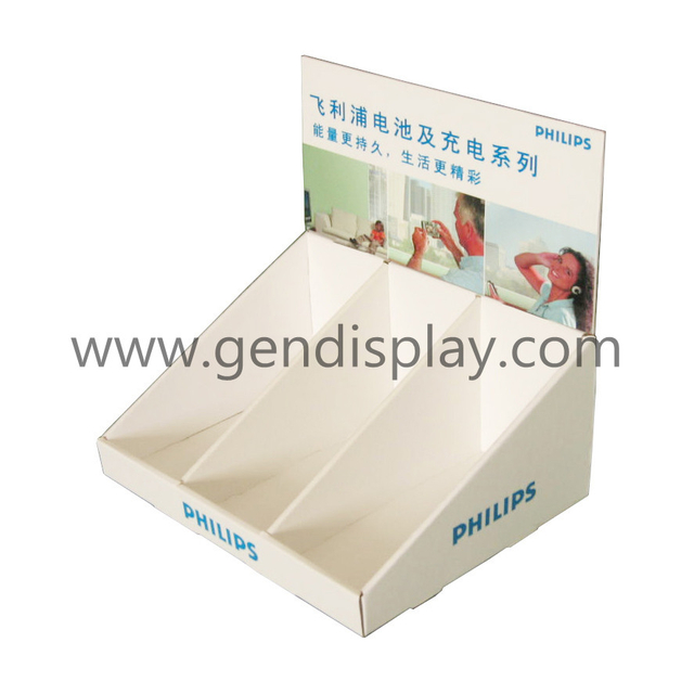 Pop Cardboard Philips Battery Counter Display Box(GEN-CD143)