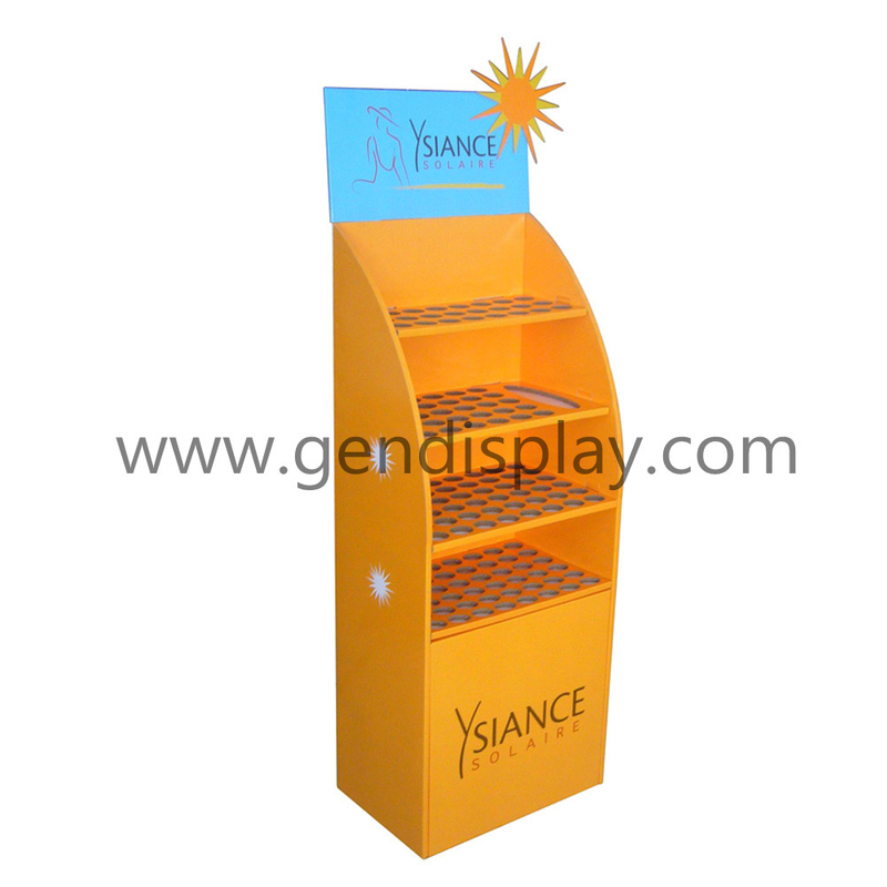 Cardboard Floor Display Shelf For Sunscreen, Cosmetic Display (GEN-FD017)