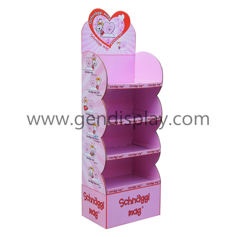 Promotional Cardboard Floor Display Stand With Four Shelves For Toys (GEN-FD242)