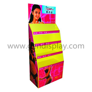 Promotional Cardboard Garments Floor Display Shelf (GEN-FD322)