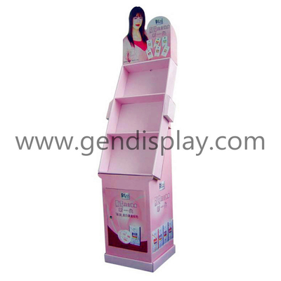 Pos Cosmetic Floor Display , Cardboard Makeup Display Stand (GEN-FD044)