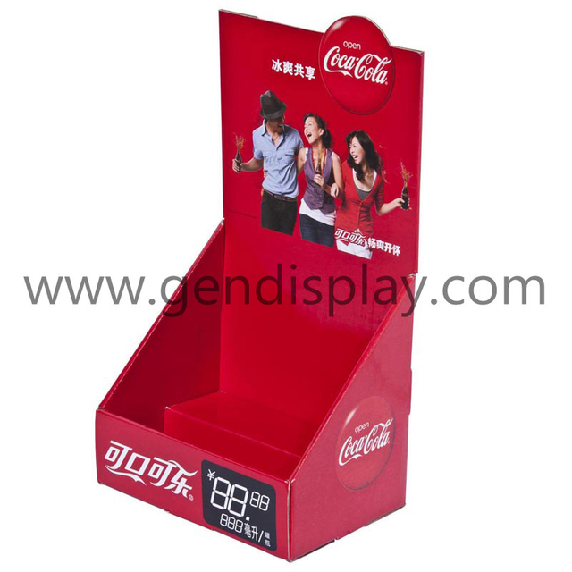 Promotional Cardboard Coca-Cola Counter Beverages Display Box (GEN-CD093)