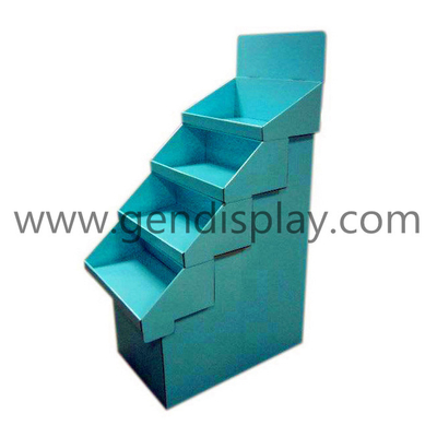Custom Cardboard Trapeziform Floor Display, Pos Display Shelf (GEN-FD060)